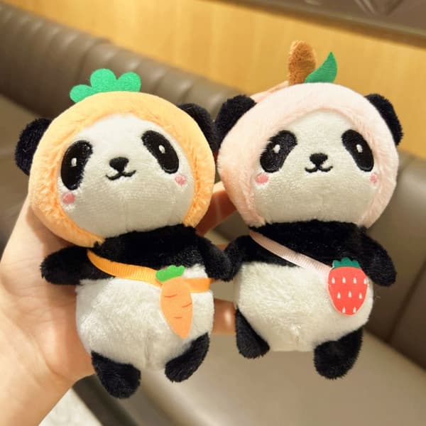 Hedelmäpanda-pehmonukke riipus VIHREÄ Green