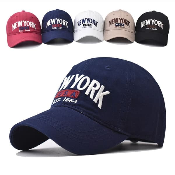 Broderte baseballcapser i bomull, solhatter, marineblå navy
