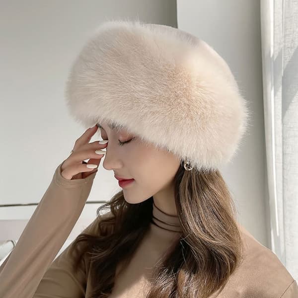 Faux Pels Hue Russisk Hue SORT Black
