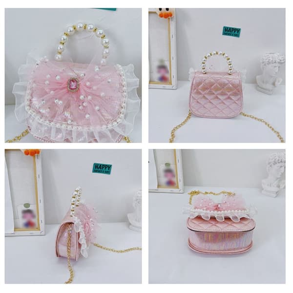 Mini Kedjeväska Crossbody Barnväska VIT white