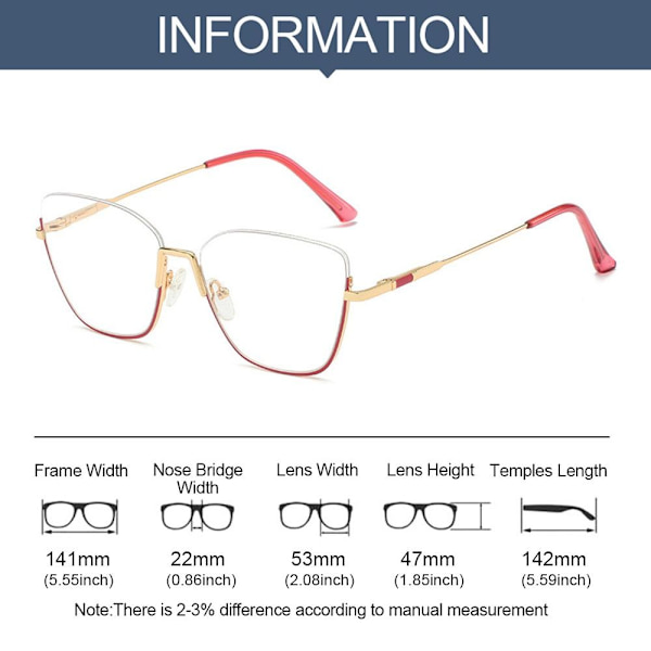Anti-Blue Light Glasses Neliömäiset silmälasit VALKOINEN White
