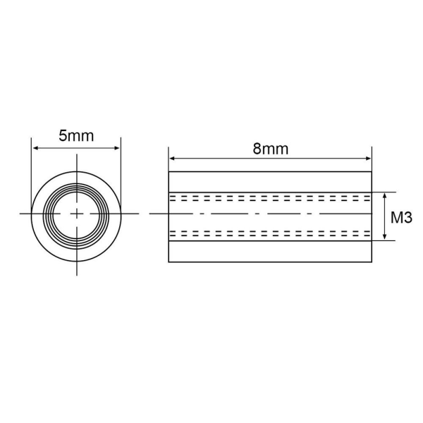 10 stk Standoff Column Spacer for RC-fly, FPV Quadcopter, CNC 10pcsM3x8mm