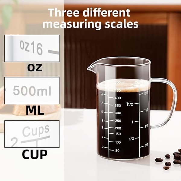2-pack Mätkoppar i Glas, 2-kopps Mätkanna Transparent 2 Pcs-2 Pcs