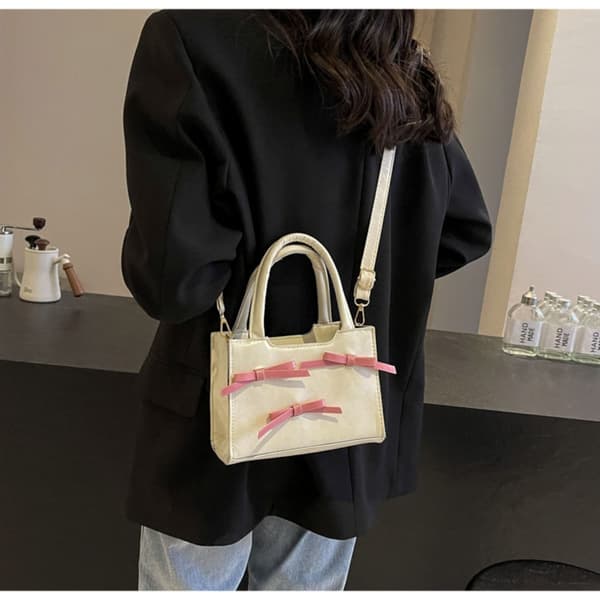 Bow Skuldertaske Messenger Taske HVID White