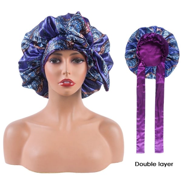 Satin Sleep Cap Silkeagtig Satin Bonnet BLÅ 5 BLÅ 5 blue 5