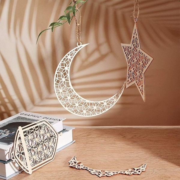 3/10 stk Mubarak hængende vedhæng Eid Mubarak Decor B-10 stk. B-10pcs