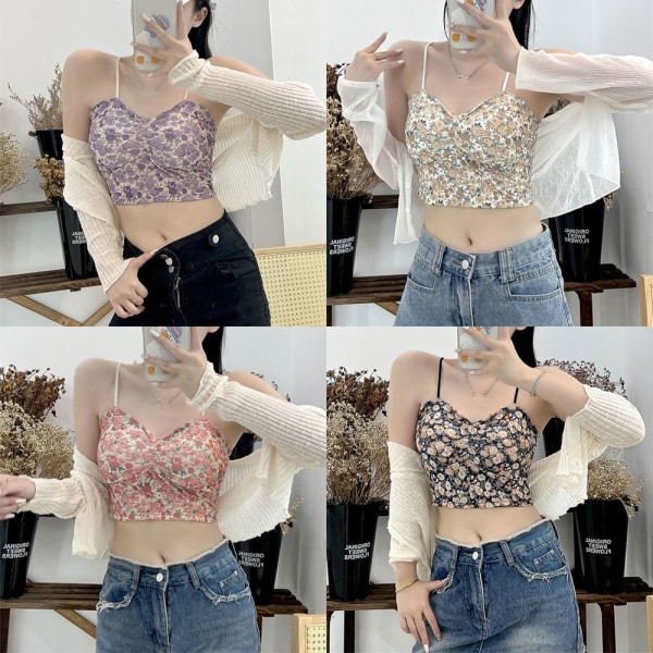 Kukkakuvioiset Camisole- print topit, COLOR 3 COLOR 3 Color 3