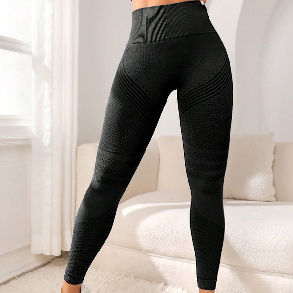 Sømløse leggings sportsbukser RØD L red L