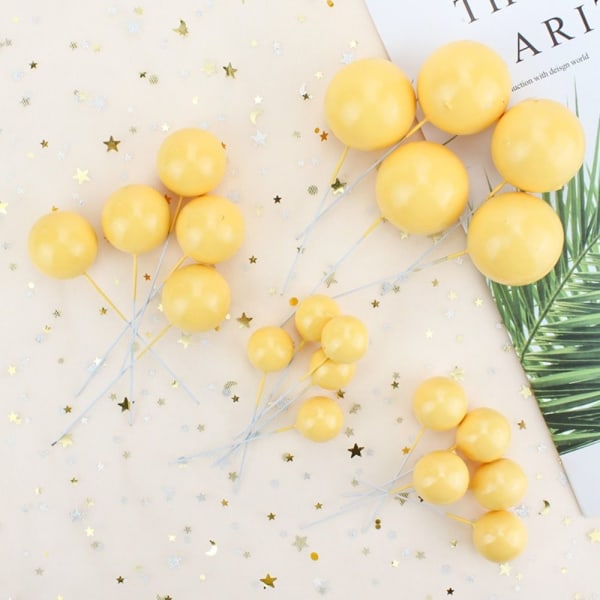 Ball Cake Topper Ball Plug - In KELTAINEN SET yellow set-set