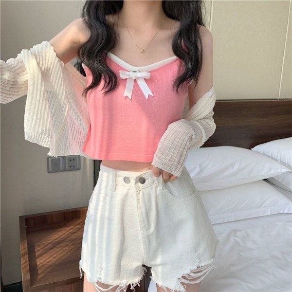 Vest Crop Topit PINK Pink