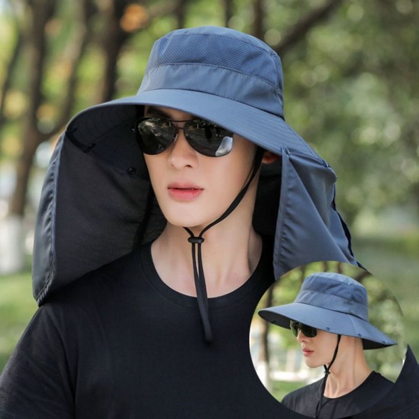 Sommarhatt för män utomhussolhatt MÖRKGRÅ dark grey