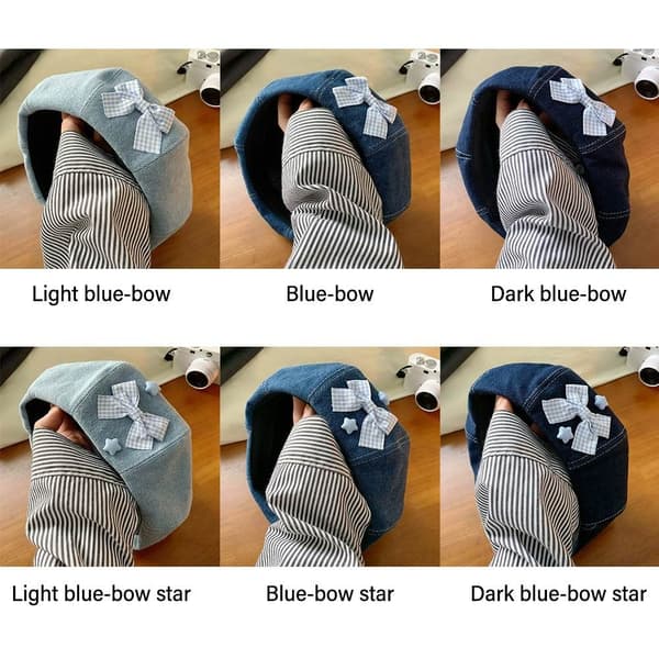 Denimbasker Målarhatt LJUSBLÅ ROSETT ROSETT light blue bow-bow
