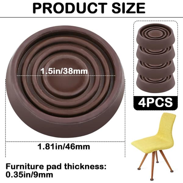 Gummi Bordfotputer Runde Benmatter Møbelputer