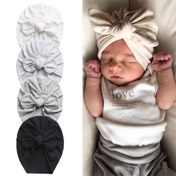 Newborn Hat Turban Hat GRÅ grey