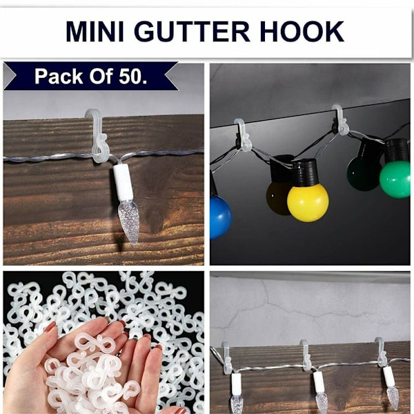 50 st Ränna Hängande Krokar S-Klippkrok VITA white