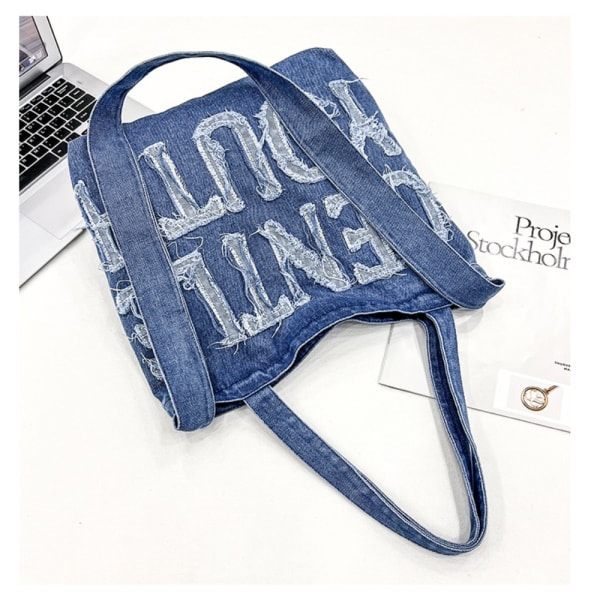 Denim axelväska Tygväska B B B