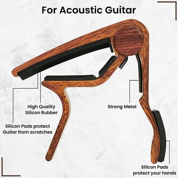 Gitarr Capo Tonjusterande Klämma Nyckel Gitarr Avstämningsklämma Wood