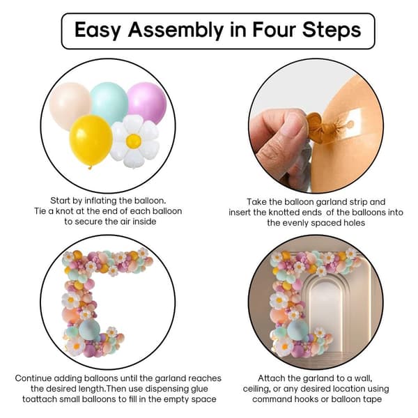 Daisy Ballongbue Garland Kit