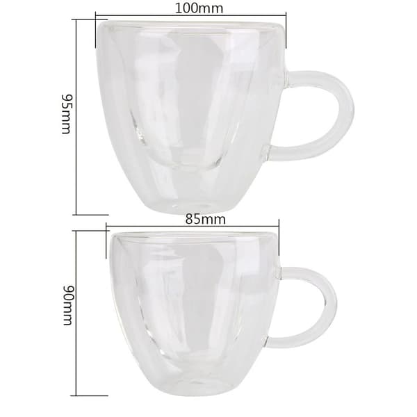 Dubbelväggig Glasmugg Te Ölmugg 240ML 240ML 240ml
