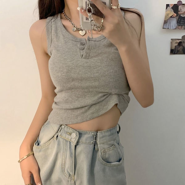 Tankkitoppi Hihaton liivi VALKOINEN XL White XL