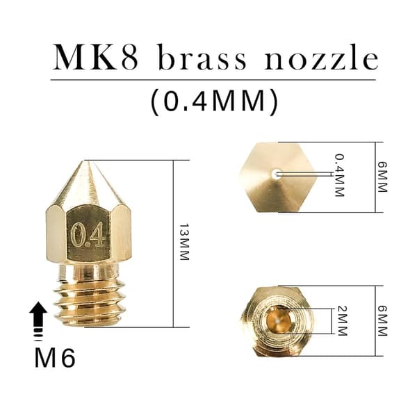 25 stk. 3D-printer MK8 dysekit MK8 dyser