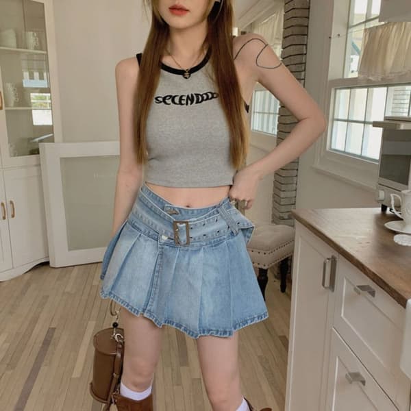 Dame Crop Topper Bralette Vest GRÅ M Gray M