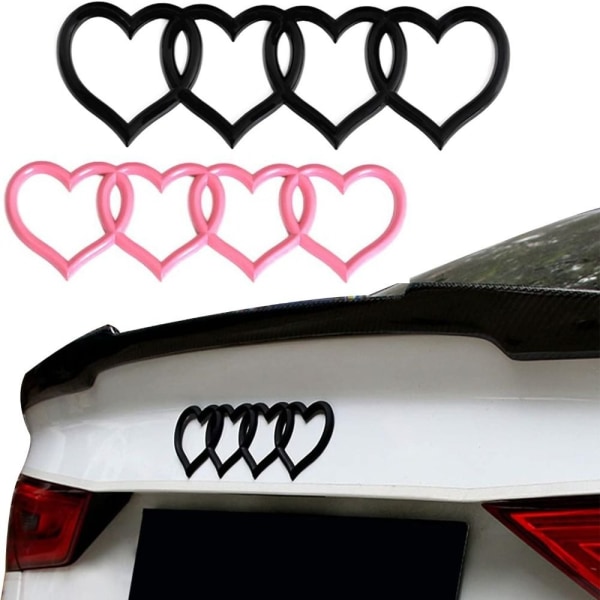 3D Love Heart Logo Bakre Trunk Emblem Bil Badge Decal Sticker