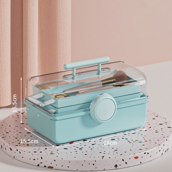 Kosmetisk förvaringslåda Skönhet Makeup Organizer BLÅ blue