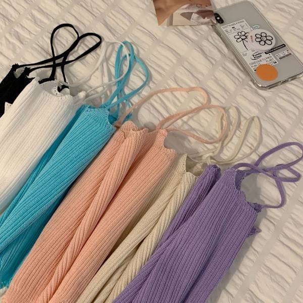 Stickad Sling Väst VIT White