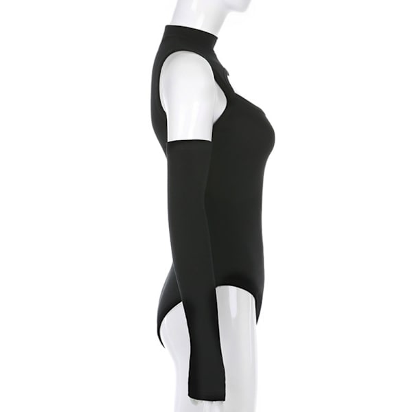 Turtleneck Cutout Onesie Off-shoulder Långärmad Onesie VIT white M