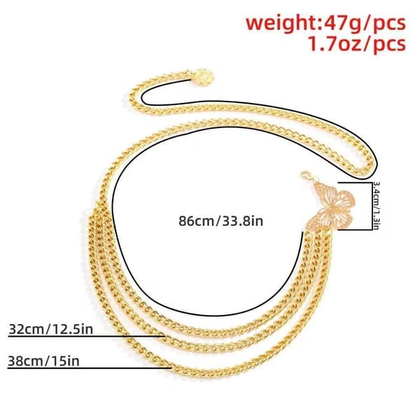 Taljekæde Body Chain SØLV silver