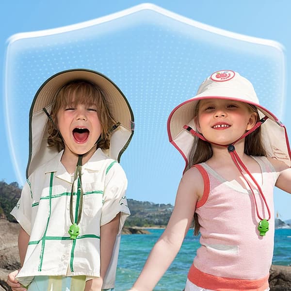 Barnas solhatt UV-beskyttelse HVIT white