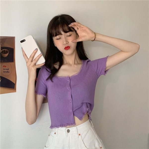 Pitsi T-paita Crop Top MUSTA Black