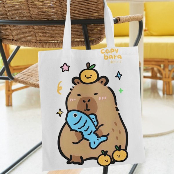Canvasväska Tecknad Capybara Tote 2 2 2