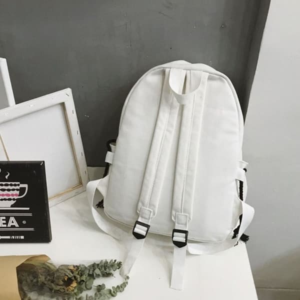 Skolväska Ryggsäck VIT White