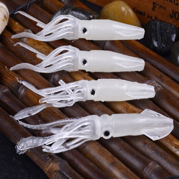 4 kpl Lifelike Luminous Octopus Soft Bait Squid Glow Fishing 4pcs