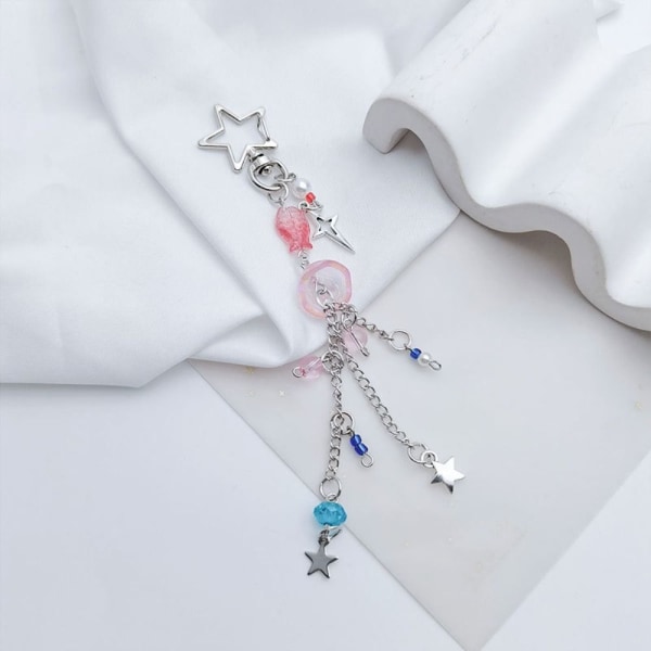 Manet Phone Charm Strap Star Pendant Nøkkelring BLÅ 15,5CM Blue 15.5cm-15.5cm