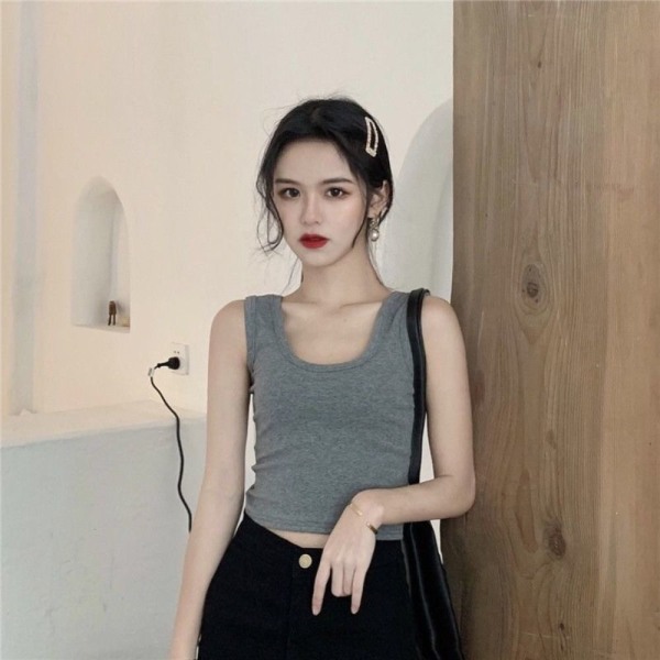 Naisten Crop Topit Bralette Vest GREY S Gray S