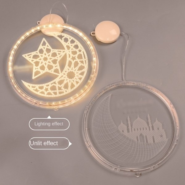 Eid Mubarak Moon Star Light Dekor LED sugkoppsljus A