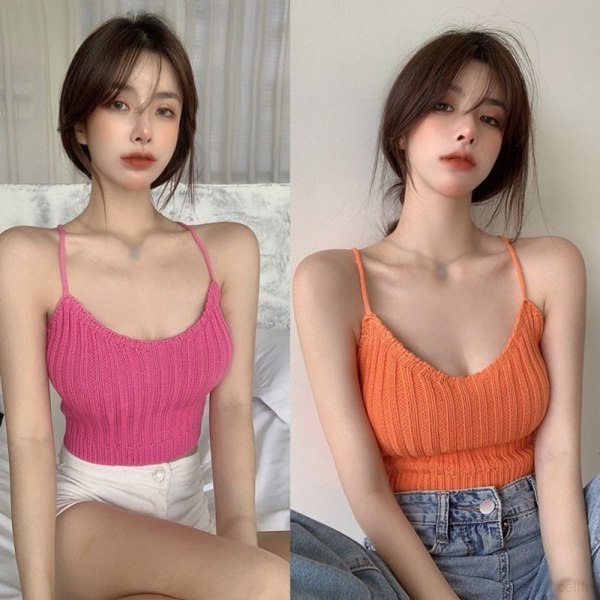 Stickade Crop Tops Sexiga linne FÄRG 7 FÄRG 7 Color 7