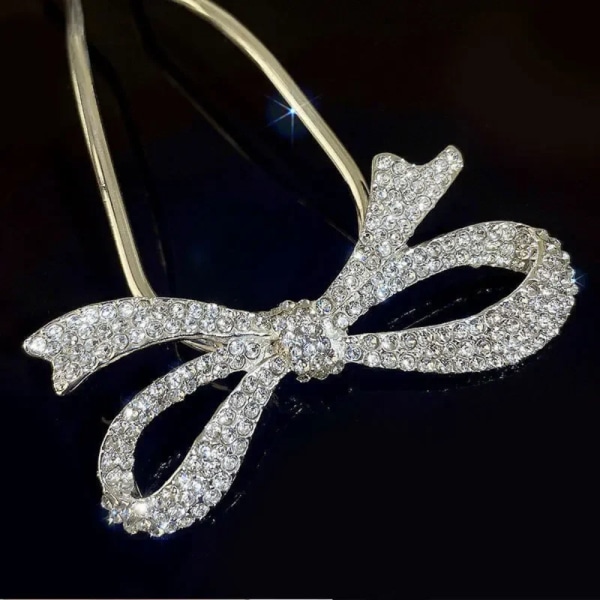 Bow Knot Hair Clip Elegant Hair Clip SILVER Silver