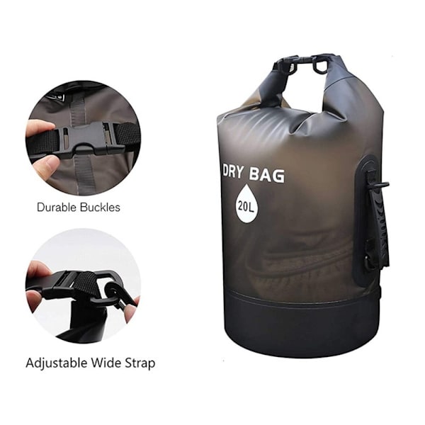 Dry Bag Bucket Bag SVART 10L 10L Black 10L-10L