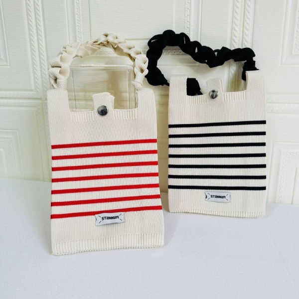 Knit Handbag Knot Wrist Bag GUL yellow