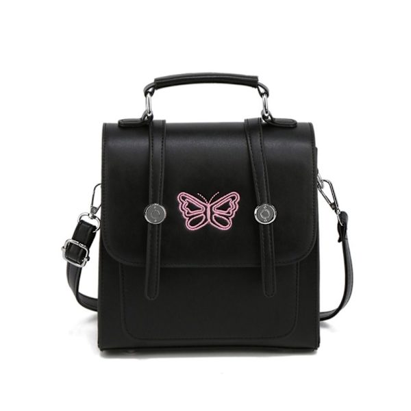 Broderi Butterfly Håndtaske Pige Rygsække SORT black