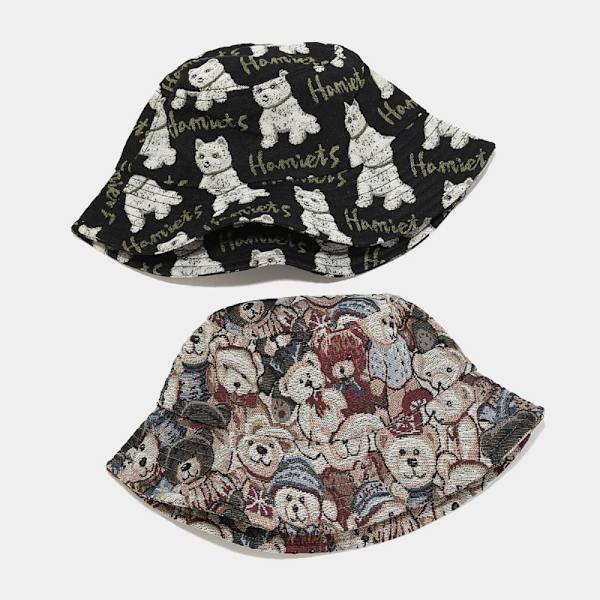 Söt liten björn Print Hat Flat Top Fisherman Hat Summer