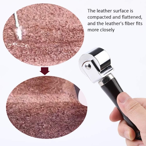 Trehåndtak Lær Press Edge Roller Leather Rolling Craft