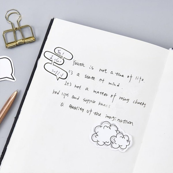 Dialogruta Paper Stickers Tanke Bubbles Stickers Etiketter