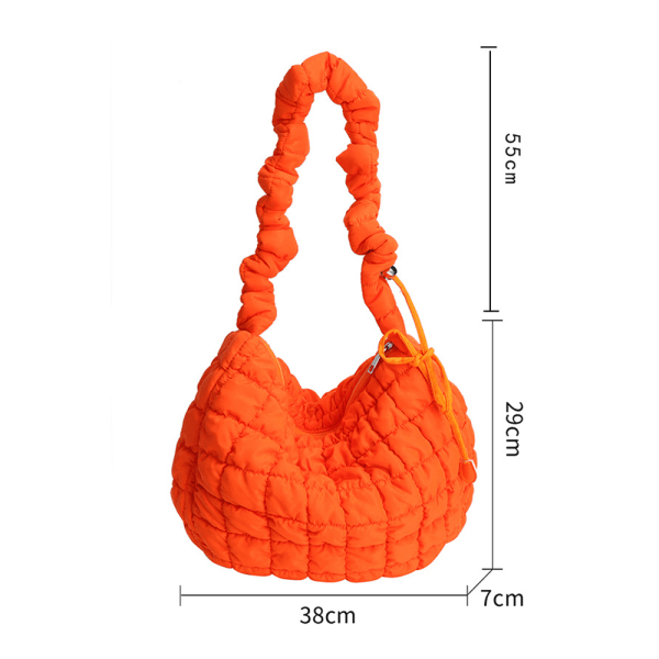 Quiltad tygväska för kvinnor Puffer tygväska ORANGE Orange