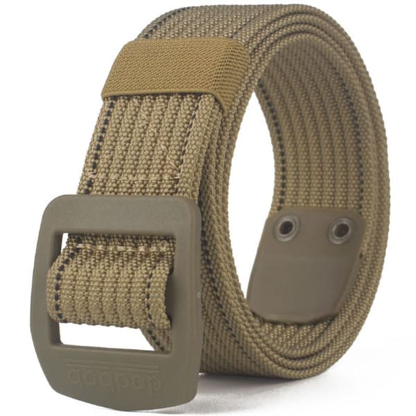 Flätat bälte med nylonspänne, KHAKI khaki