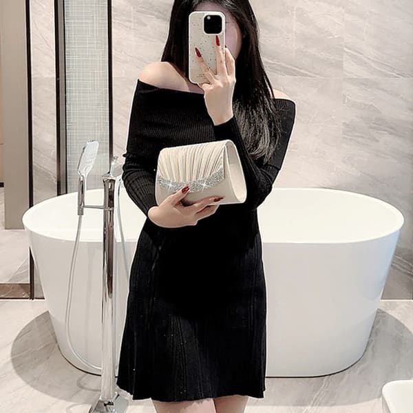 Aften tasker pailletter clutch middagstaske